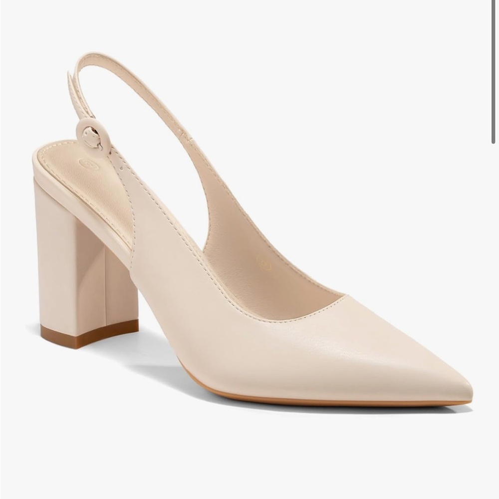 Elegant Cream Slingback Heels